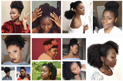 collage of natural hair